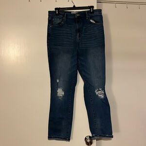 High rise dark jeans